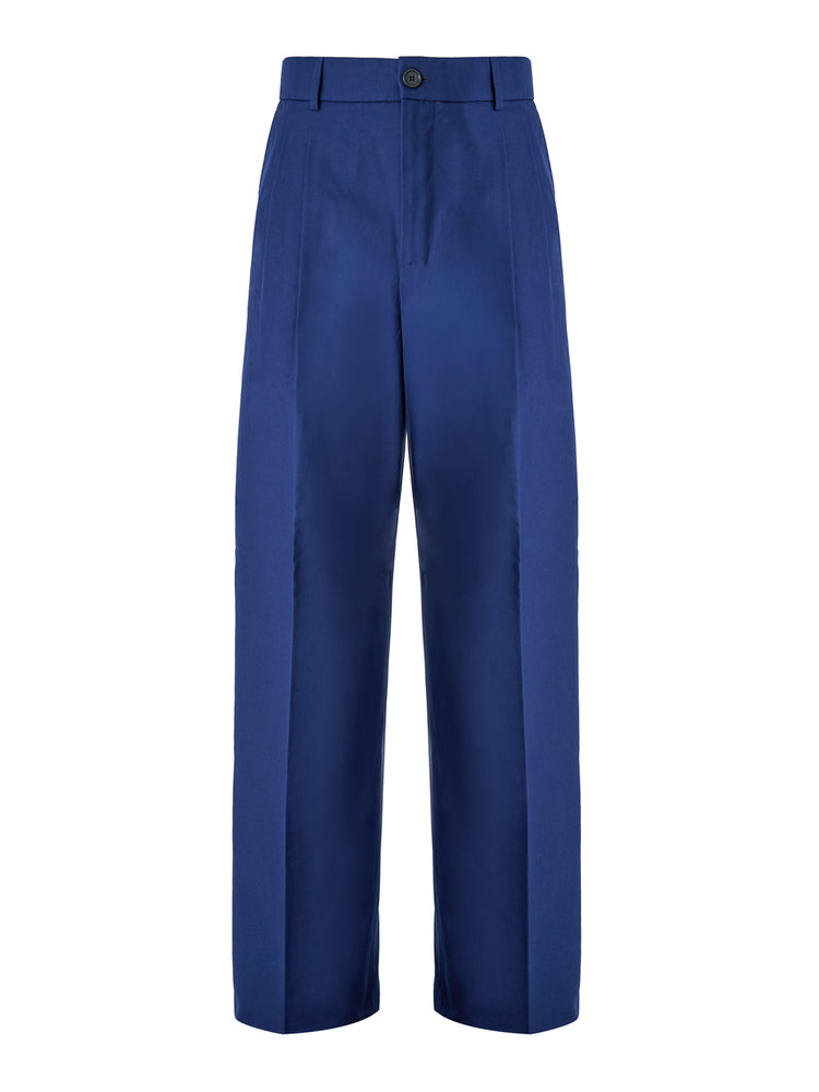 Gucci Blue Classic Cotton Pants