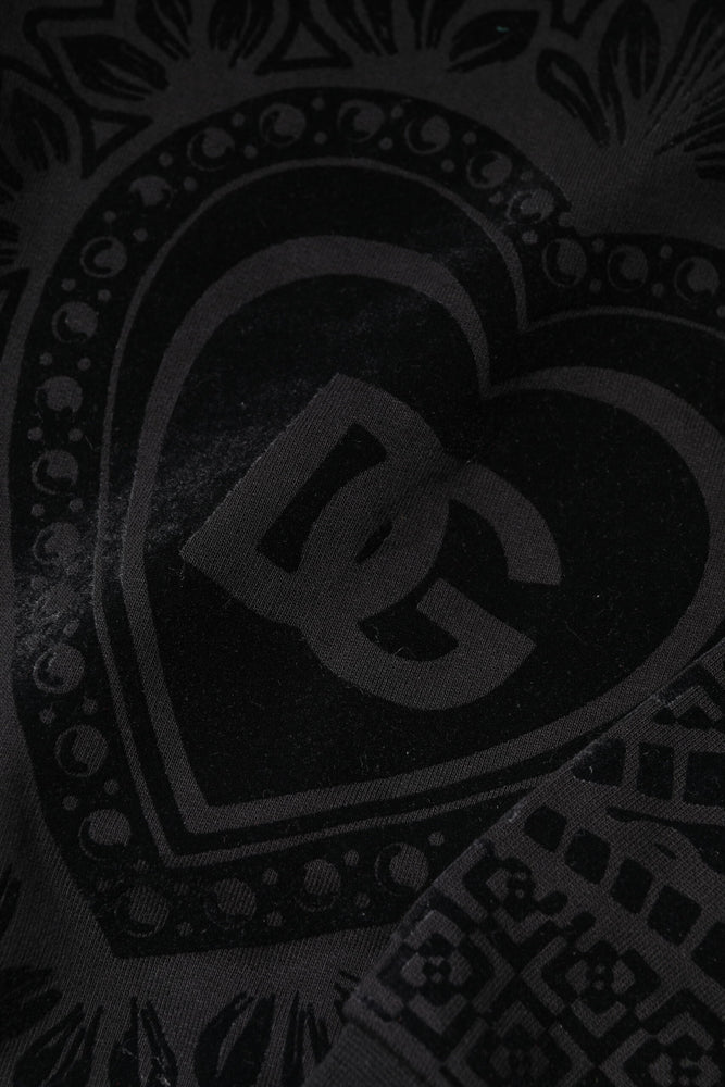 Dolce & Gabbana Black Printed Crew Neck Sweatshirt Sweater