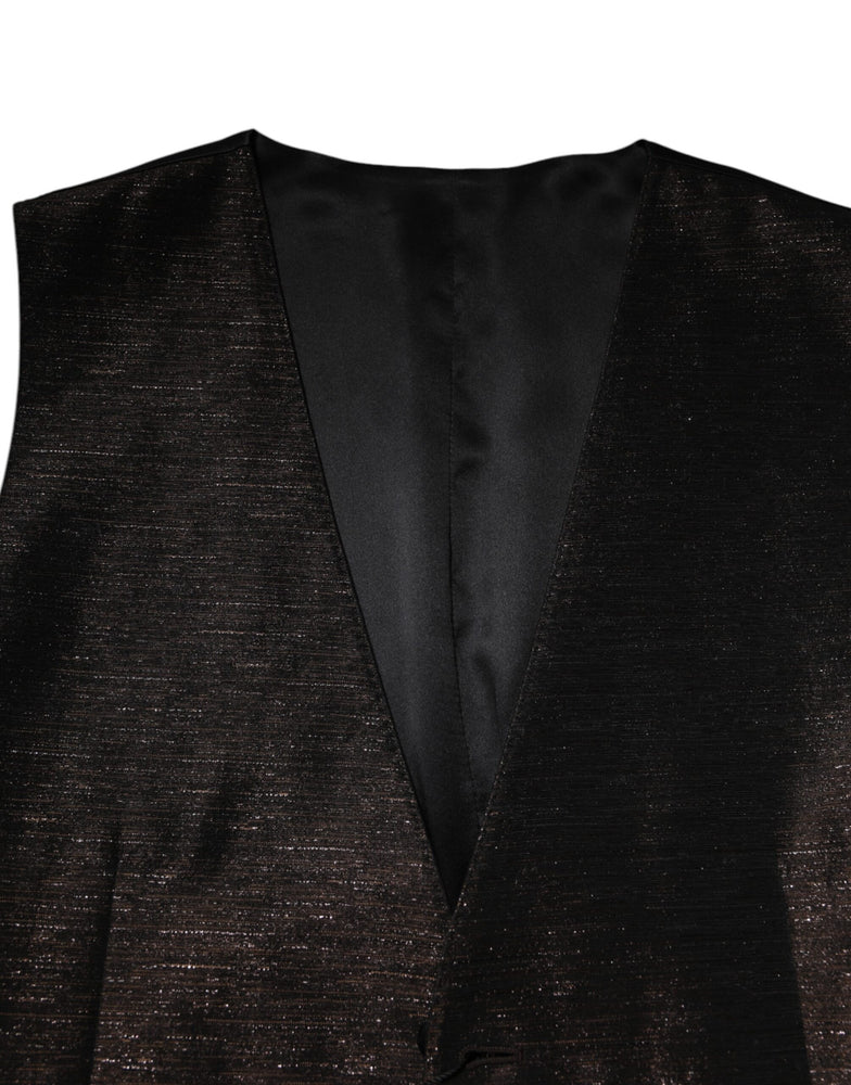 Dolce & Gabbana Dark Brown Dress Formal Men Waistcoat Vest