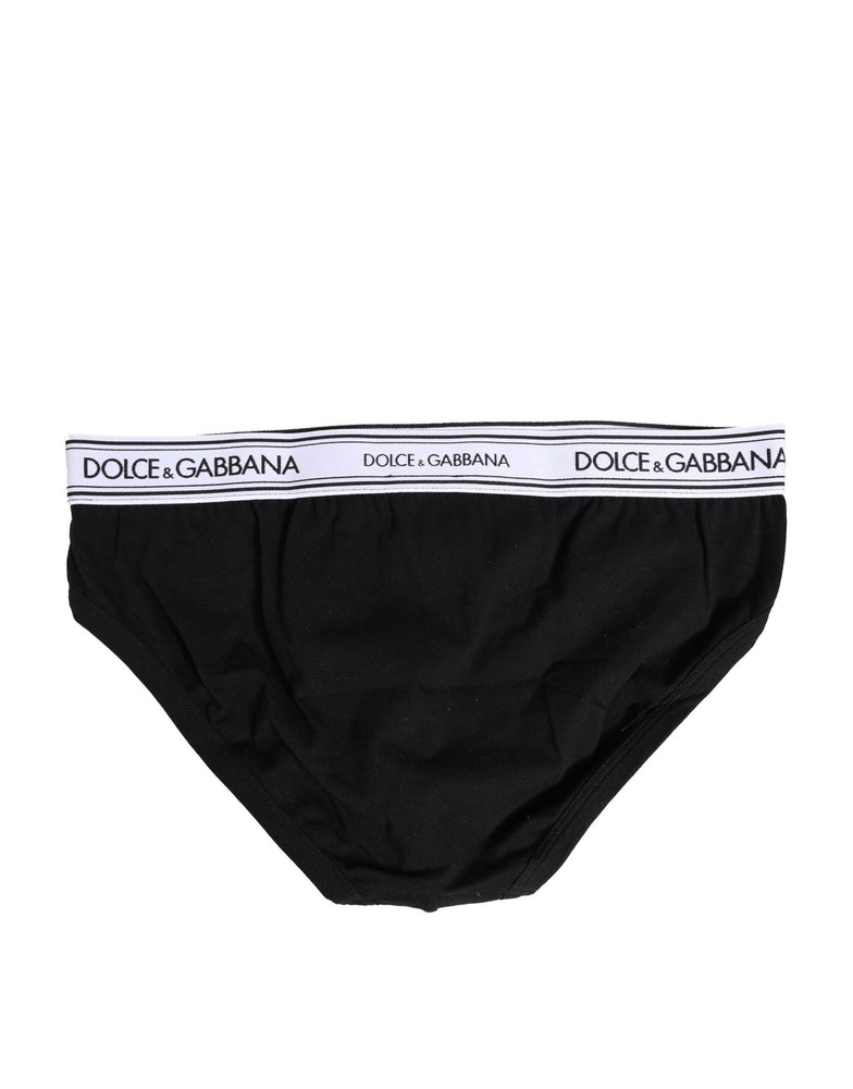 Dolce & Gabbana Black Cotton Stretch Regular Brief Underwear