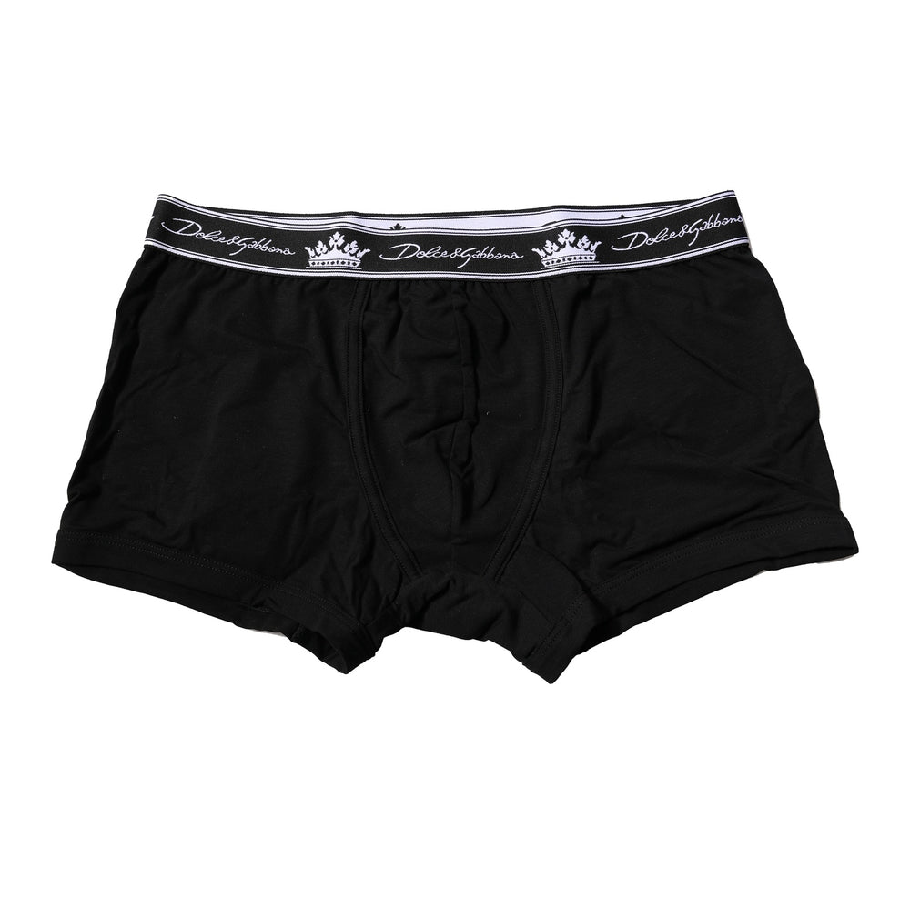Dolce & Gabbana Black Cotton Stretch Regular Boxer Underwear