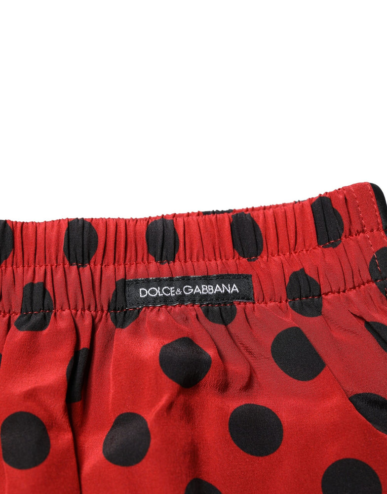 Dolce & Gabbana Red Silk Polka Dot Boxer Shorts Underwear