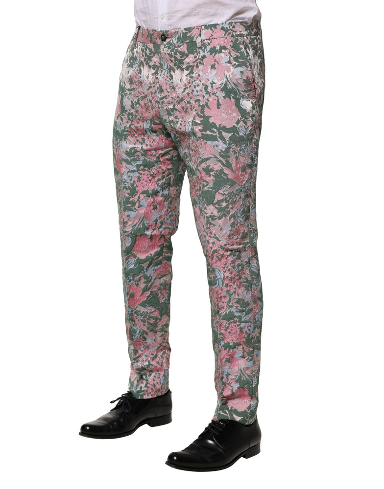 Dolce & Gabbana Multicolor Floral Jacquard Pants