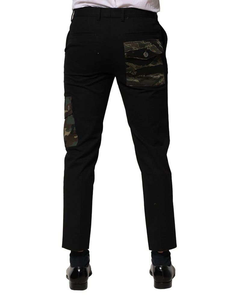 Dolce & Gabbana Black Cotton Cargo Dress Men Pants