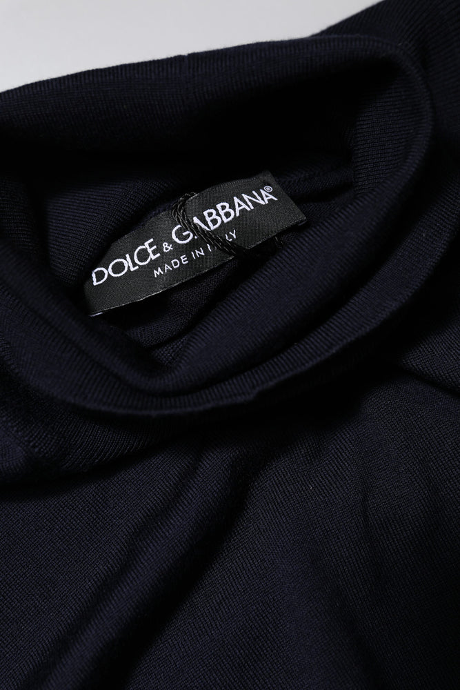 Dolce & Gabbana Blue Long Sleeve Turtleneck Pullover Sweater