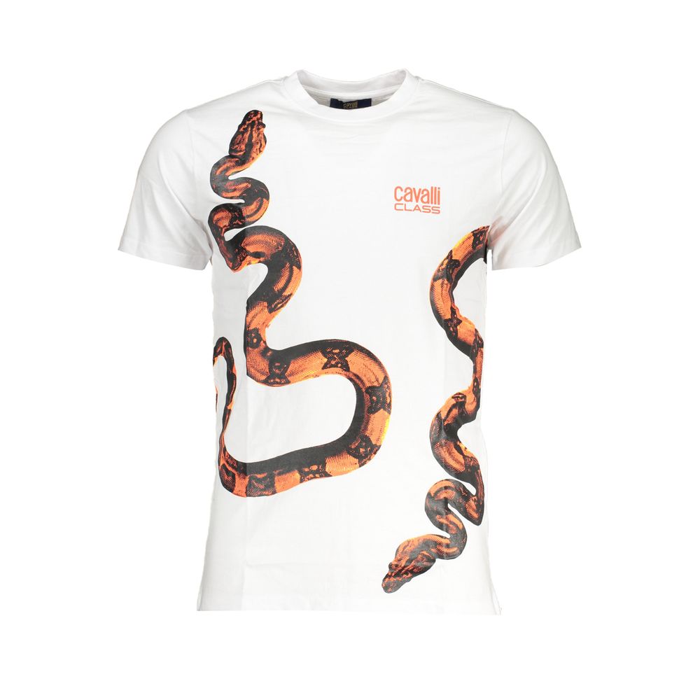 Cavalli Class Bianco Cotton Mens T-Shirt