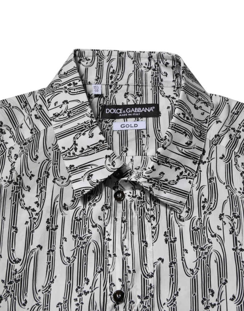 Dolce & Gabbana White Floral Print Casual Long Sleeves Shirt