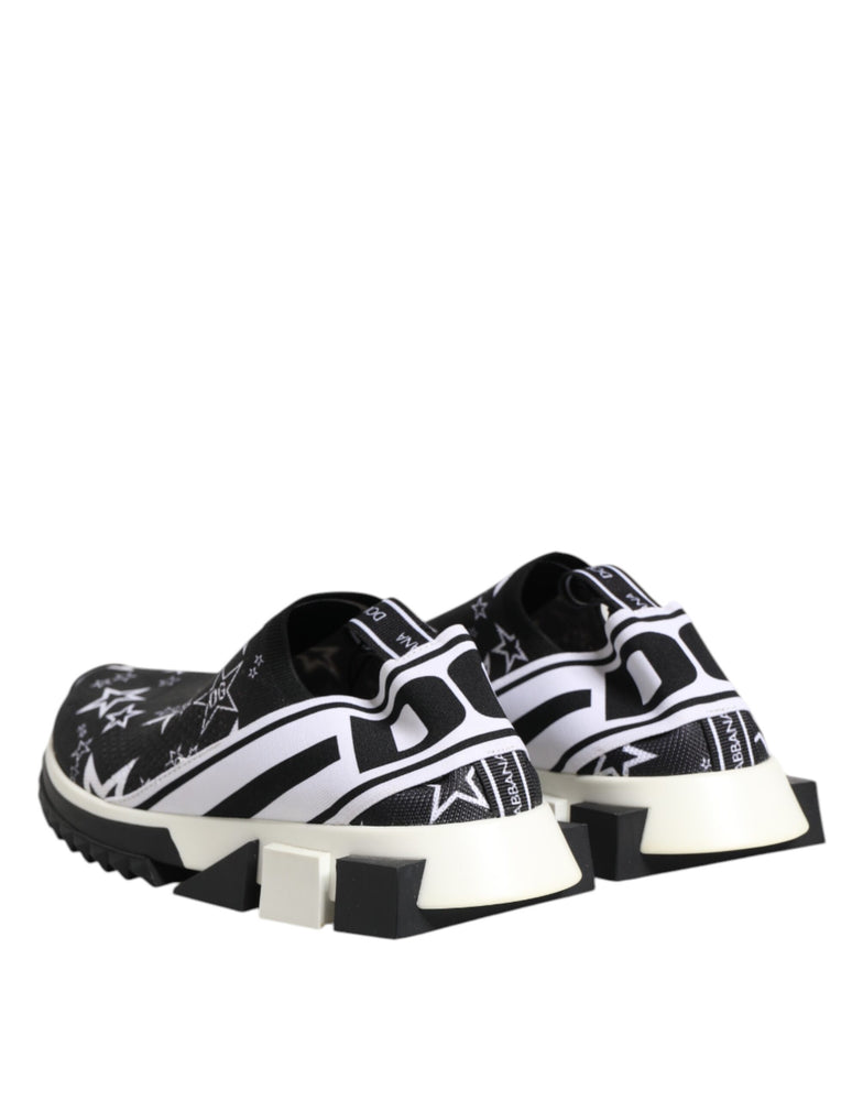 Dolce & Gabbana Black White Sorrento Low Top Sneakers Shoes