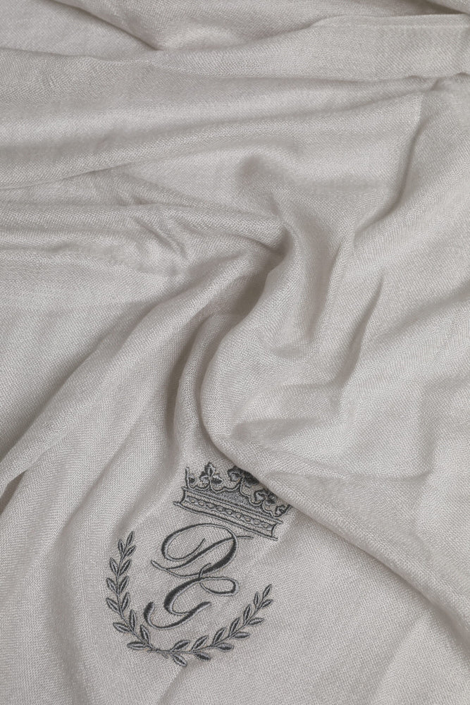 Dolce & Gabbana Gray DG Crown Neck Warmer Wrap Shawl Scarf
