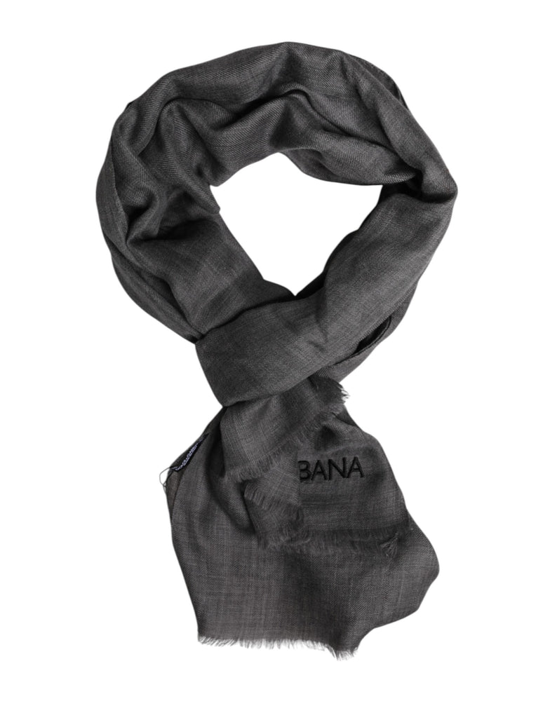 Dolce & Gabbana Gray Logo Print Neck Warmer Wrap Shawl Scarf
