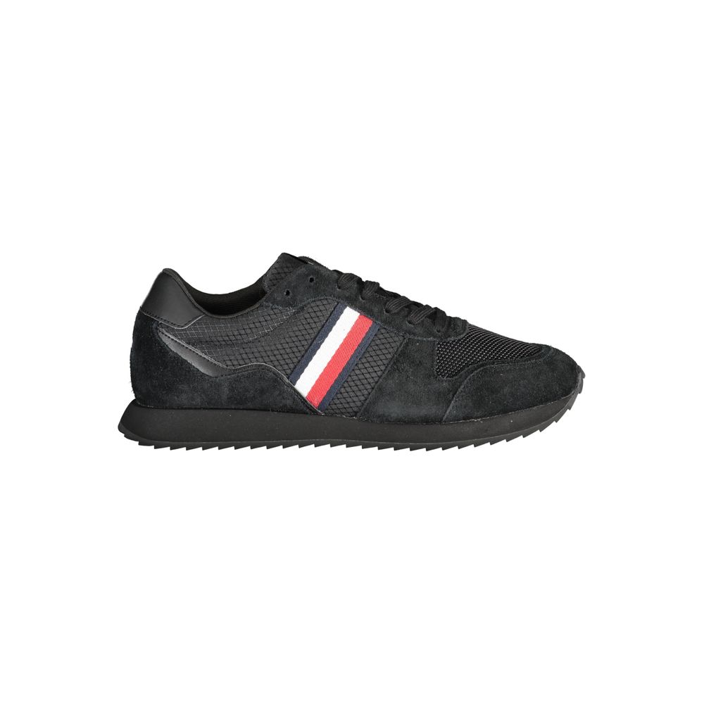 Tommy Hilfiger Black Leather Men's Sneaker