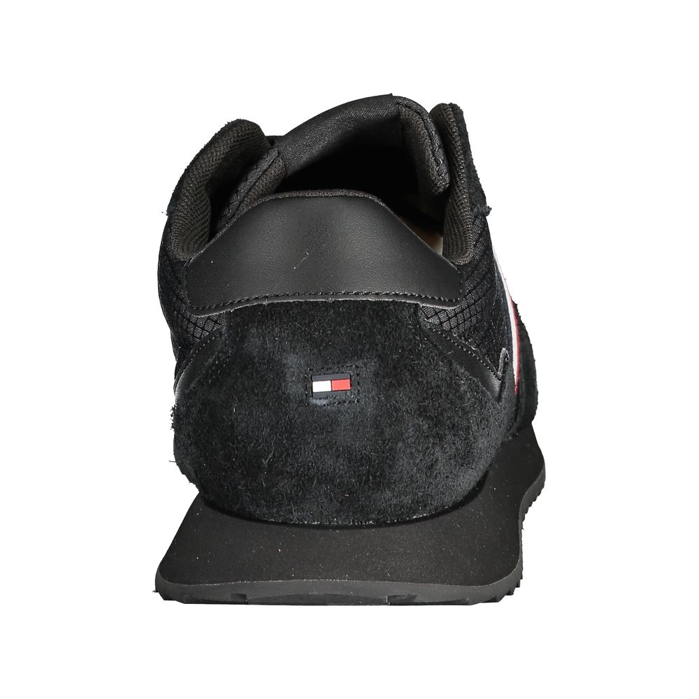 Tommy Hilfiger Black Leather Men's Sneaker