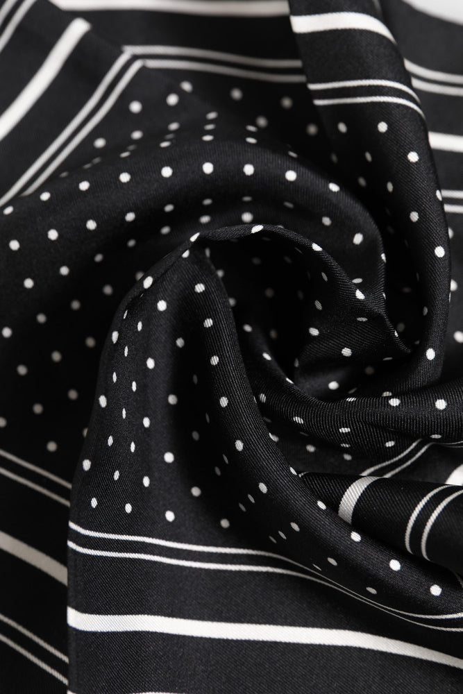 Dolce & Gabbana Black White Polka Dot Men Foulard Scarf
