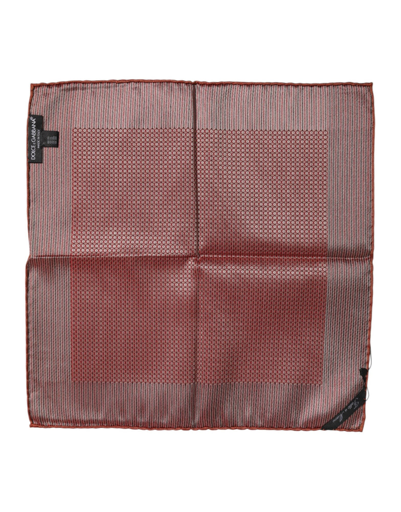 Dolce & Gabbana Orange Silk Square Men Foulard Scarf