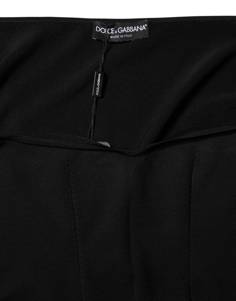 Dolce & Gabbana Black Viscose Long Sleeve Pullover Blouse Top