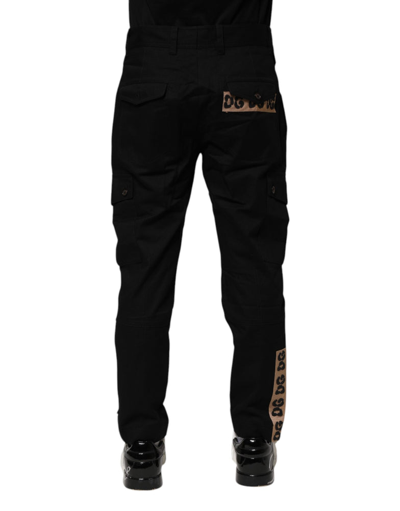 Dolce & Gabbana Black Cotton Cargo Casual Pants