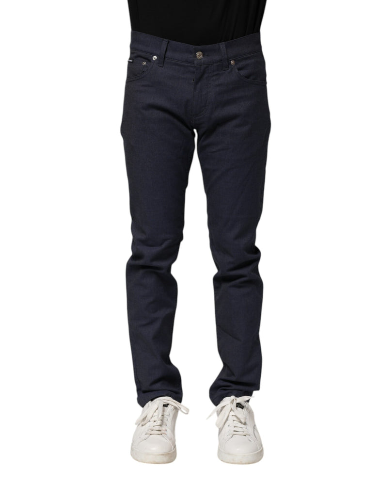Dolce & Gabbana Dark Blue Cotton Skinny Denim Jeans