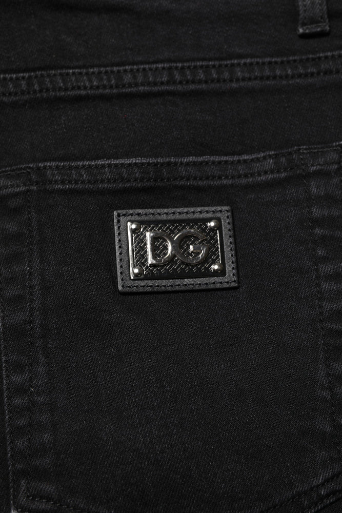 Dolce & Gabbana Black Cotton Skinny Men Denim Jeans