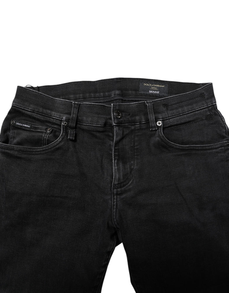 Dolce & Gabbana Black Cotton Skinny Men Denim Jeans