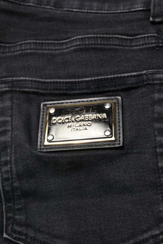Dolce & Gabbana Black Cotton Skinny Men Denim Jeans
