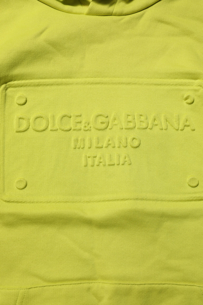 Dolce & Gabbana Green Cotton Hooded Logo Sweatshirt Sweater