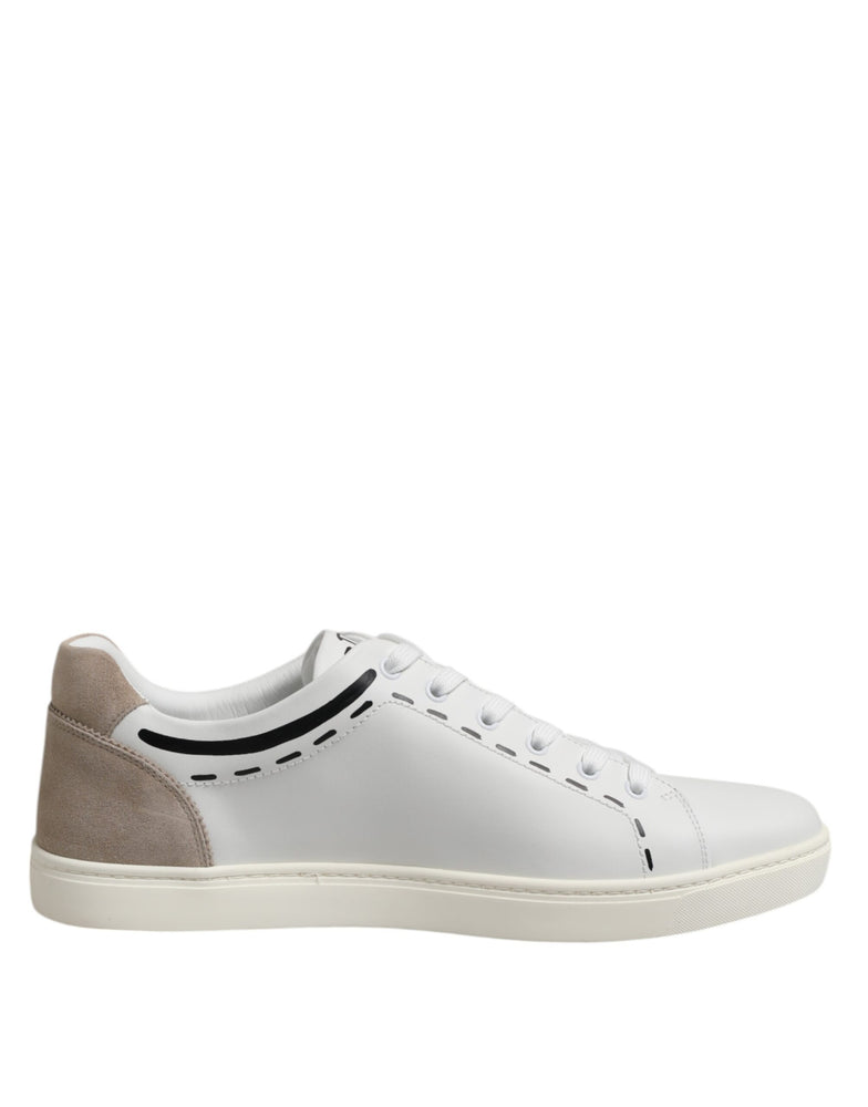 Dolce & Gabbana White Leather MILANO Low Top Sneakers Shoes