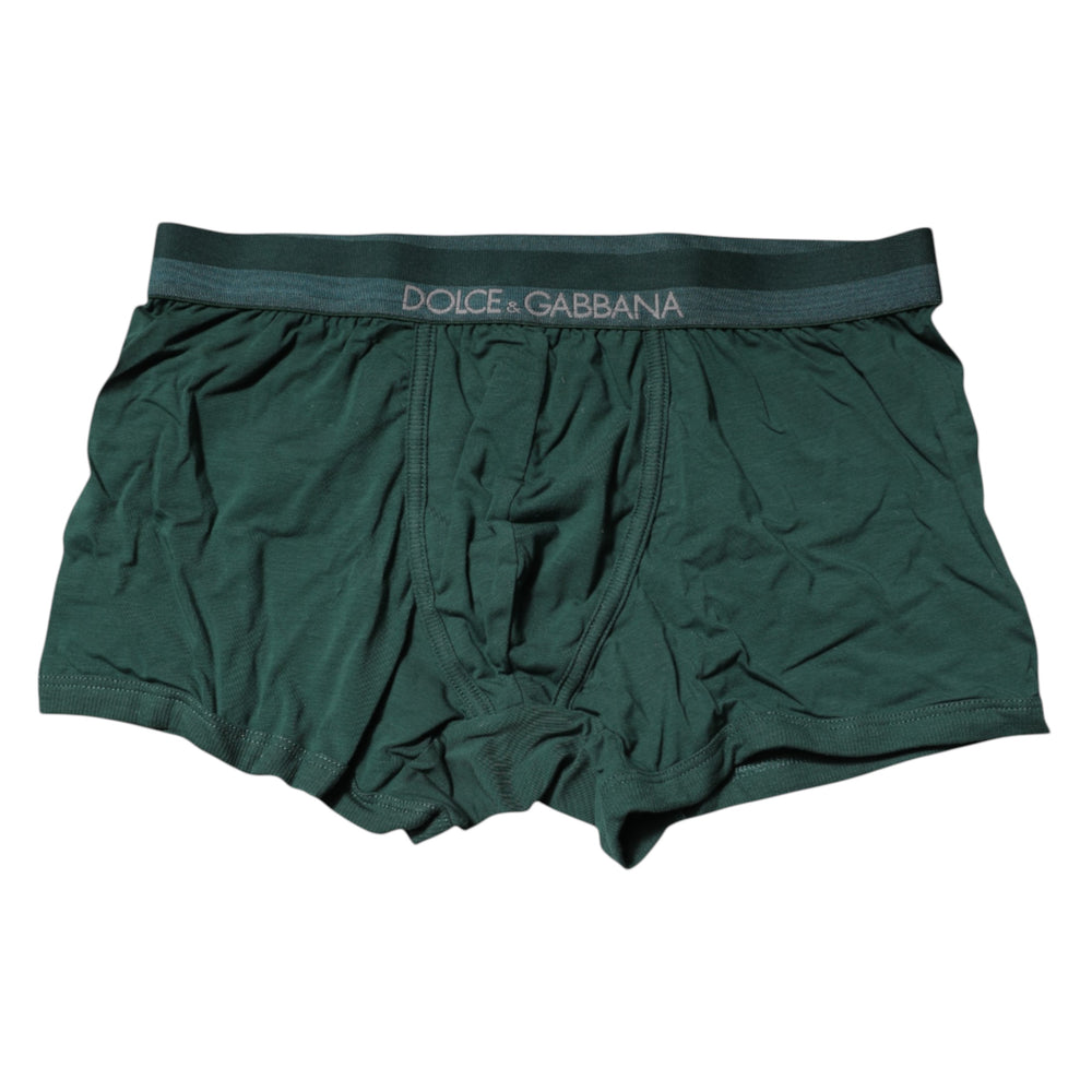 Dolce & Gabbana Green Cotton Regular Men Boxer Brief Underwear