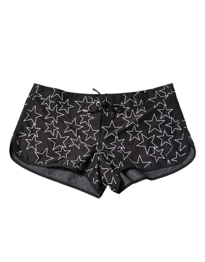 Dolce & Gabbana Black Star Print Beachwear Shorts Swimwear