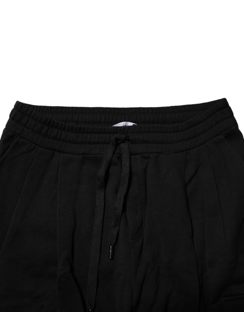 Dolce & Gabbana Black Cotton Logo Jogger Sweatpants Pants
