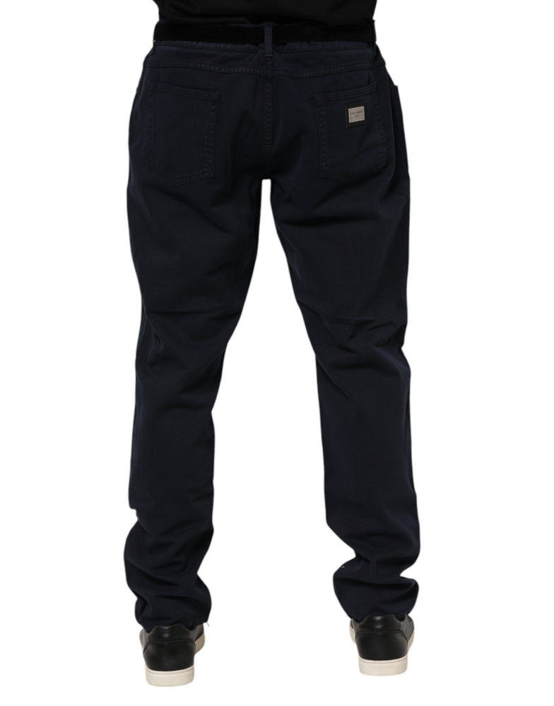 Dolce & Gabbana Black Cotton Tapered Denim Jeans