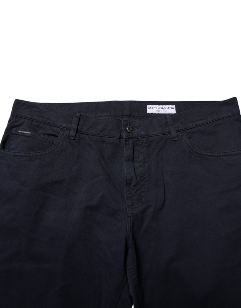 Dolce & Gabbana Black Cotton Tapered Denim Jeans