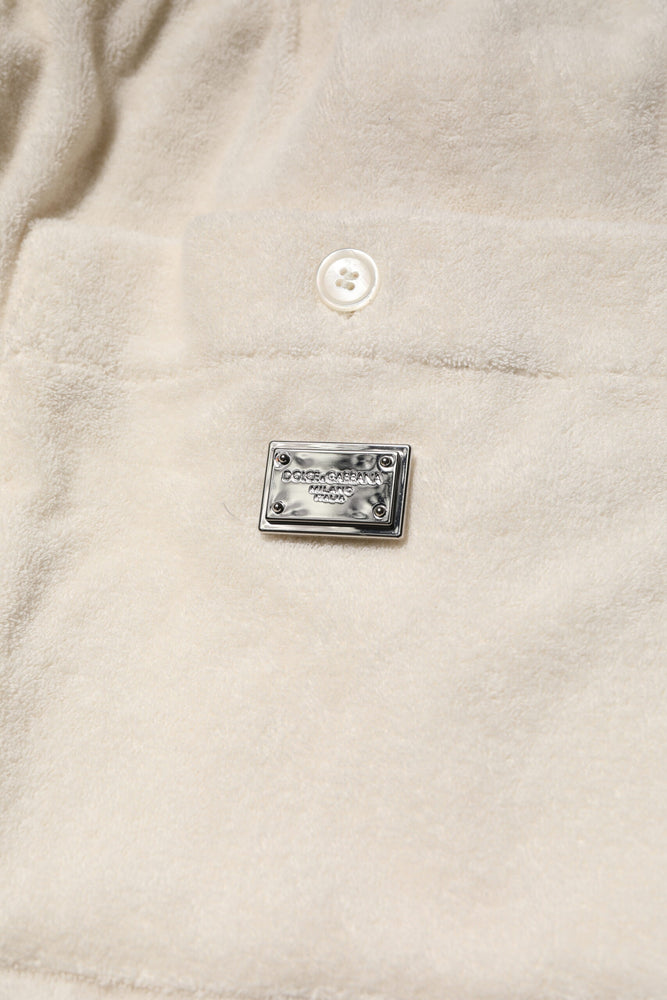 Dolce & Gabbana Ivory Cotton Men Bermuda Sweatshorts Shorts