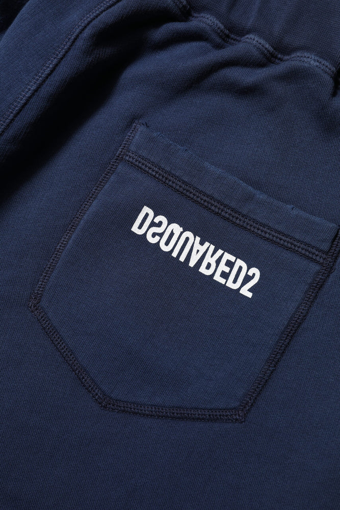 Dsquared² Blue Cotton Mid Waisted Jogger Pants