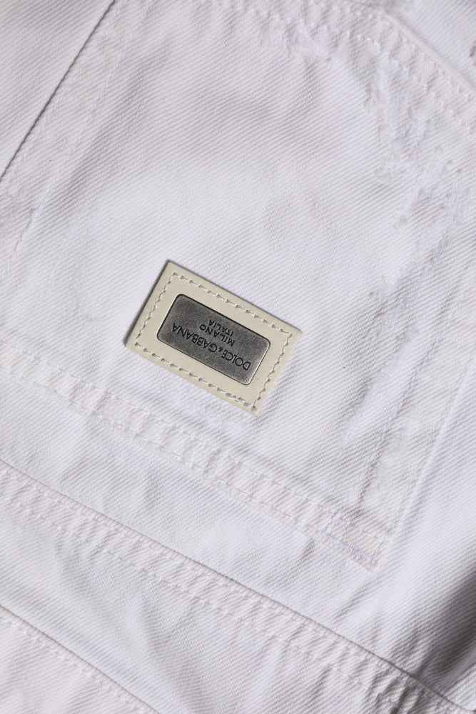 Dolce & Gabbana White Cotton Mid Waisted Women Denim Jeans