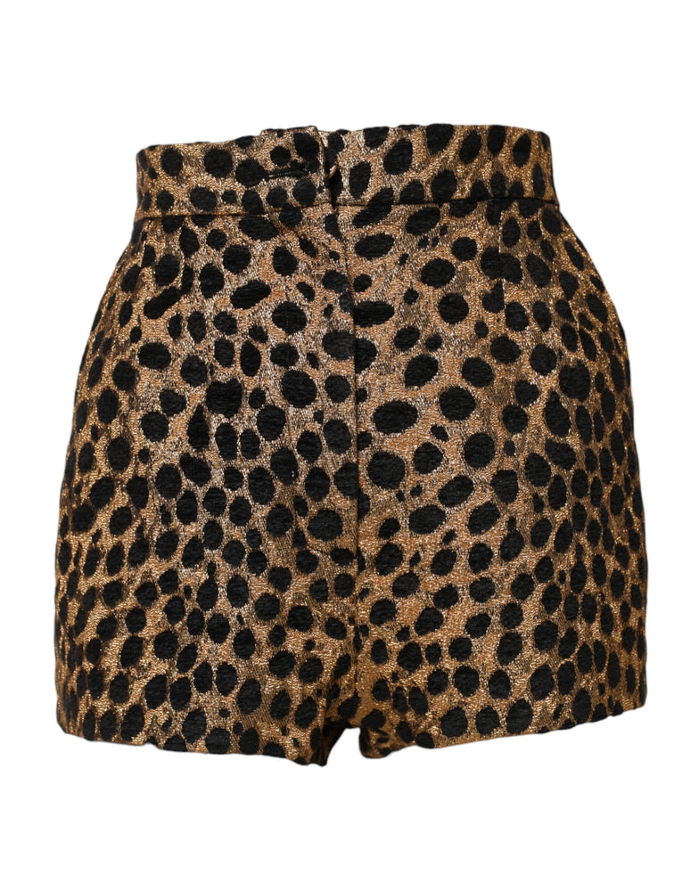 Dolce & Gabbana Brown Leopard High Waisted Hot Pants Shorts