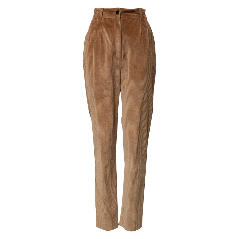 Dolce & Gabbana Brown Cotton Corduroy Tapered Pants