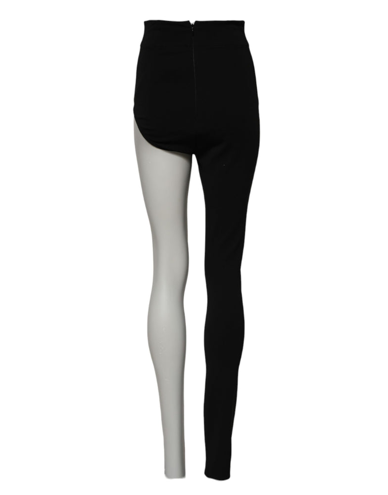 Dolce & Gabbana Black Wool High Waist Single Leg Pants