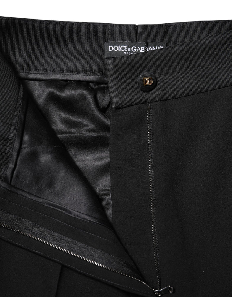 Dolce & Gabbana Black Wool High Waist Skinny Pants