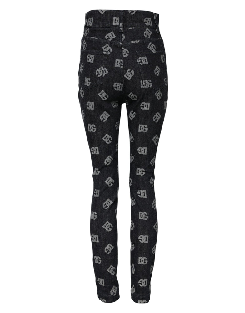 Dolce & Gabbana Black DG Logo High Waist Skinny Denim Jeans