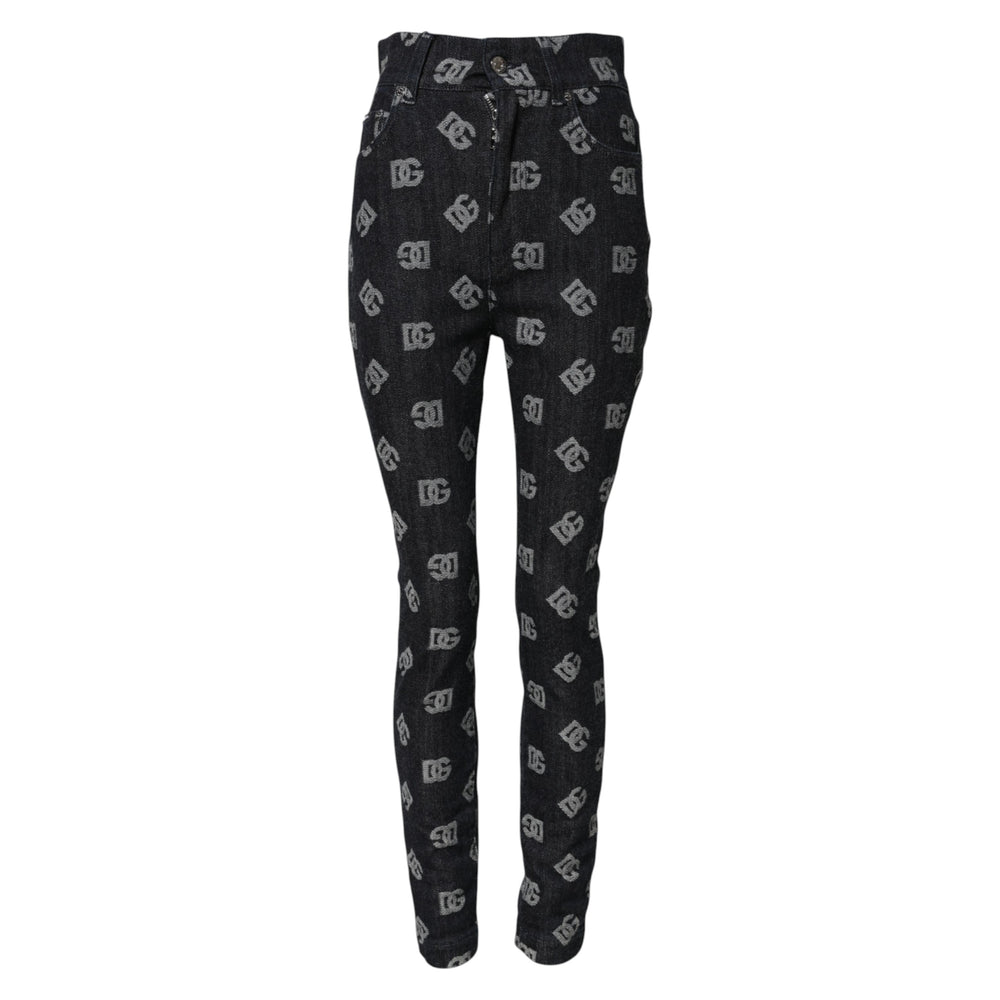 Dolce & Gabbana Black DG Logo High Waist Skinny Denim Jeans