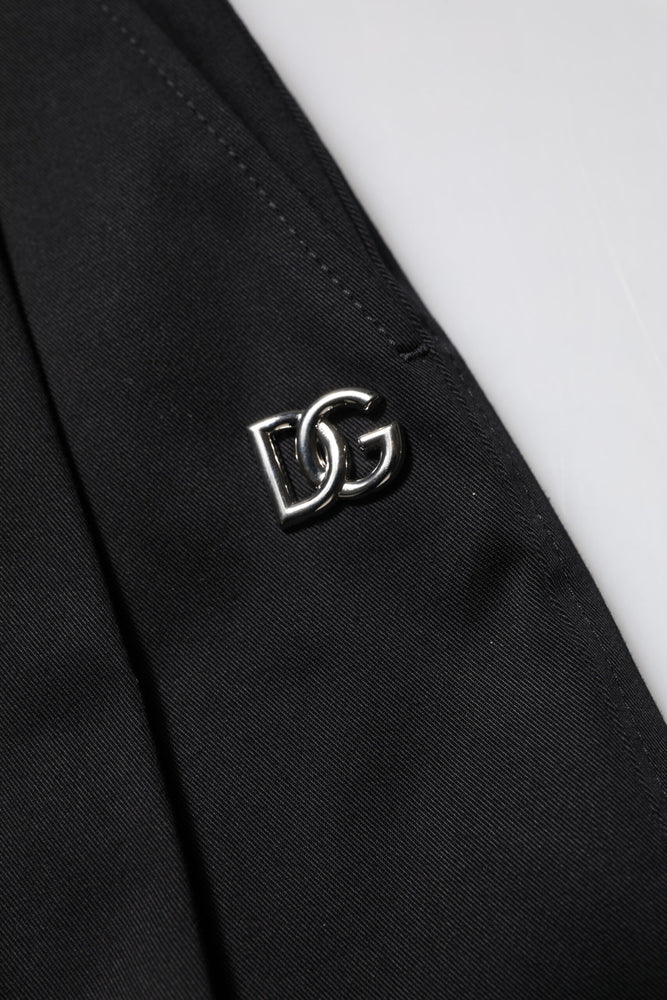 Dolce & Gabbana Black Cotton HighWaist Wide Leg Pants