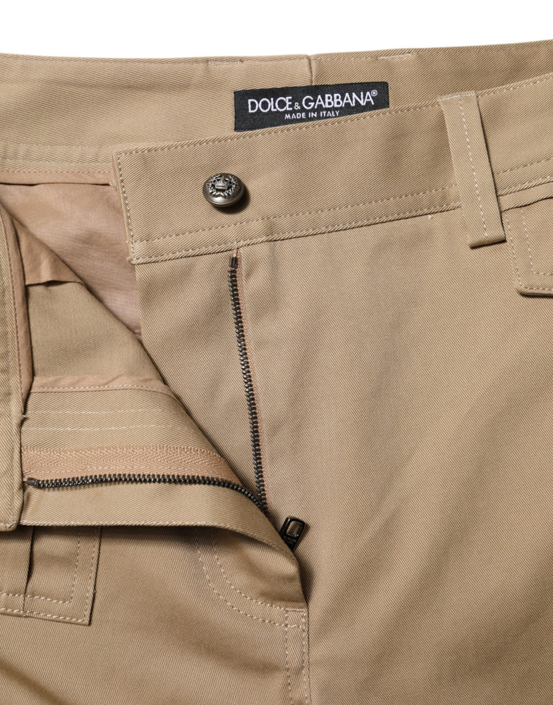 Dolce & Gabbana Beige Mid Waist Cargo Tapered Pants