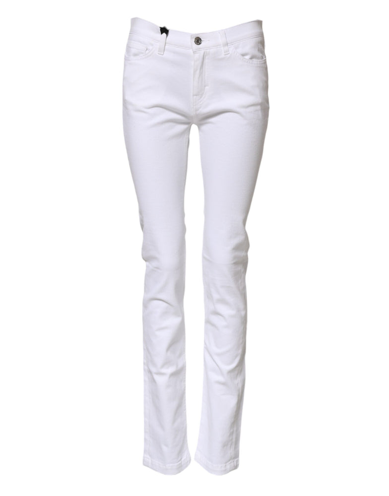 Dolce & Gabbana White GRACE Mid Waisted Skinny Denim Jeans
