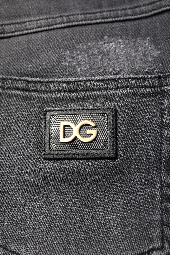 Dolce & Gabbana Dark Gray AUDREY Cotton Skinny Denim Jeans