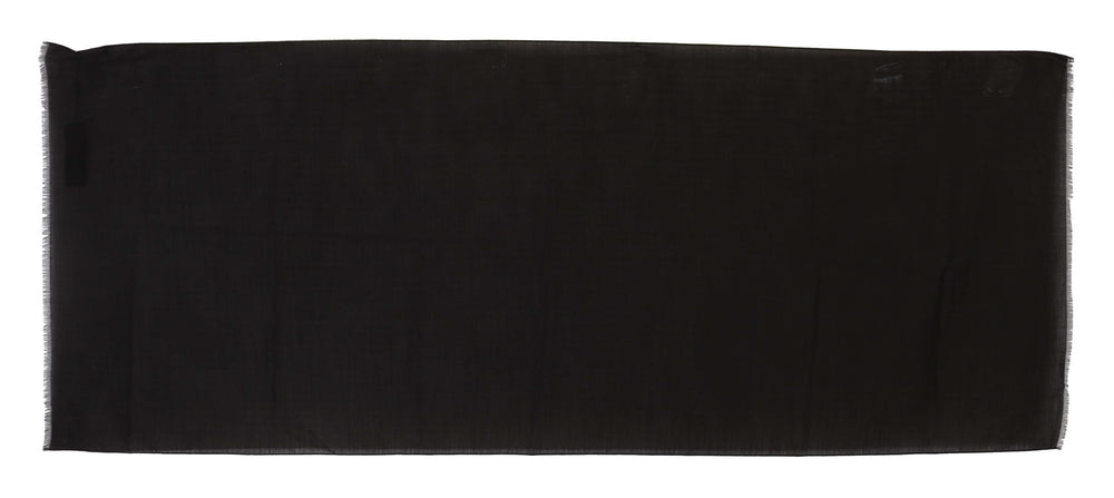 Dolce & Gabbana Dark Gray Virgin Wool Striped Pattern Wrap Scarf