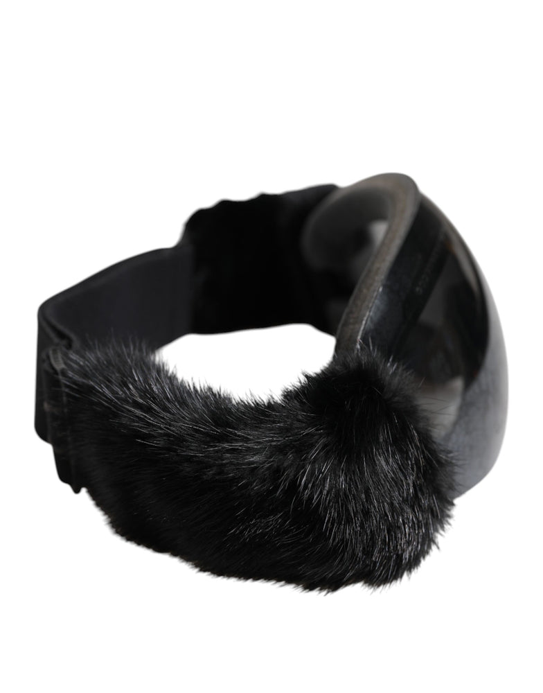 Dolce & Gabbana Black Bi0759 Lace Mirrored Ski Goggles Mask Sunglasses