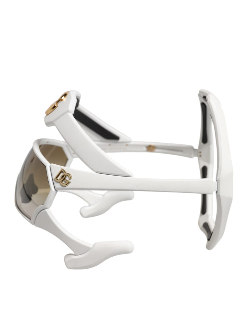 Dolce & Gabbana White Acetate Next Generation Mask Eyewear Sunglasses