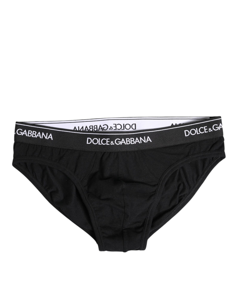 Dolce & Gabbana Black Cotton Stretch Regular Brief Underwear