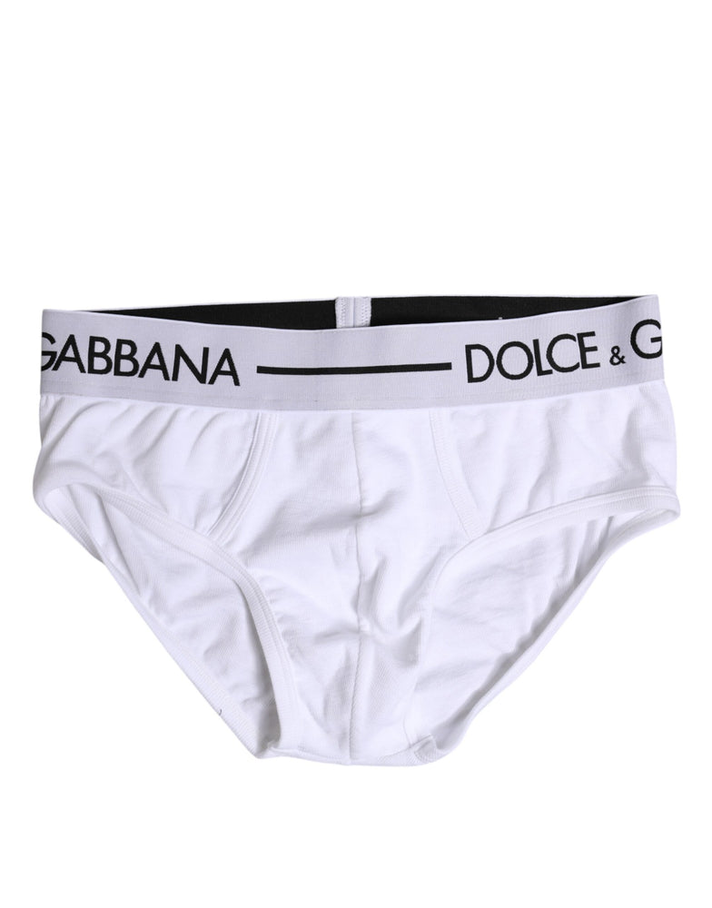 Dolce & Gabbana White Cotton Stretch Regular Brief Underwear