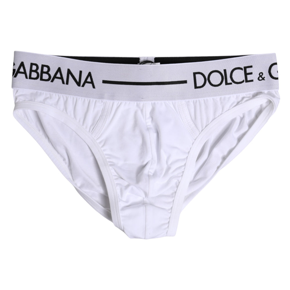 Dolce & Gabbana White Cotton Stretch Regular Brief Underwear